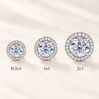 Halo Moissanite Stud Earrings