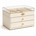 Cream Clear-Top Display Jewelry Box