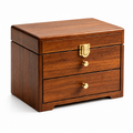 Classic Walnut Finish 3-Tier Wooden Jewelry Box