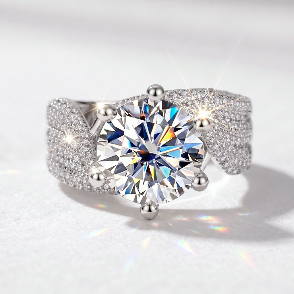 Wide Band Moissanite Ring