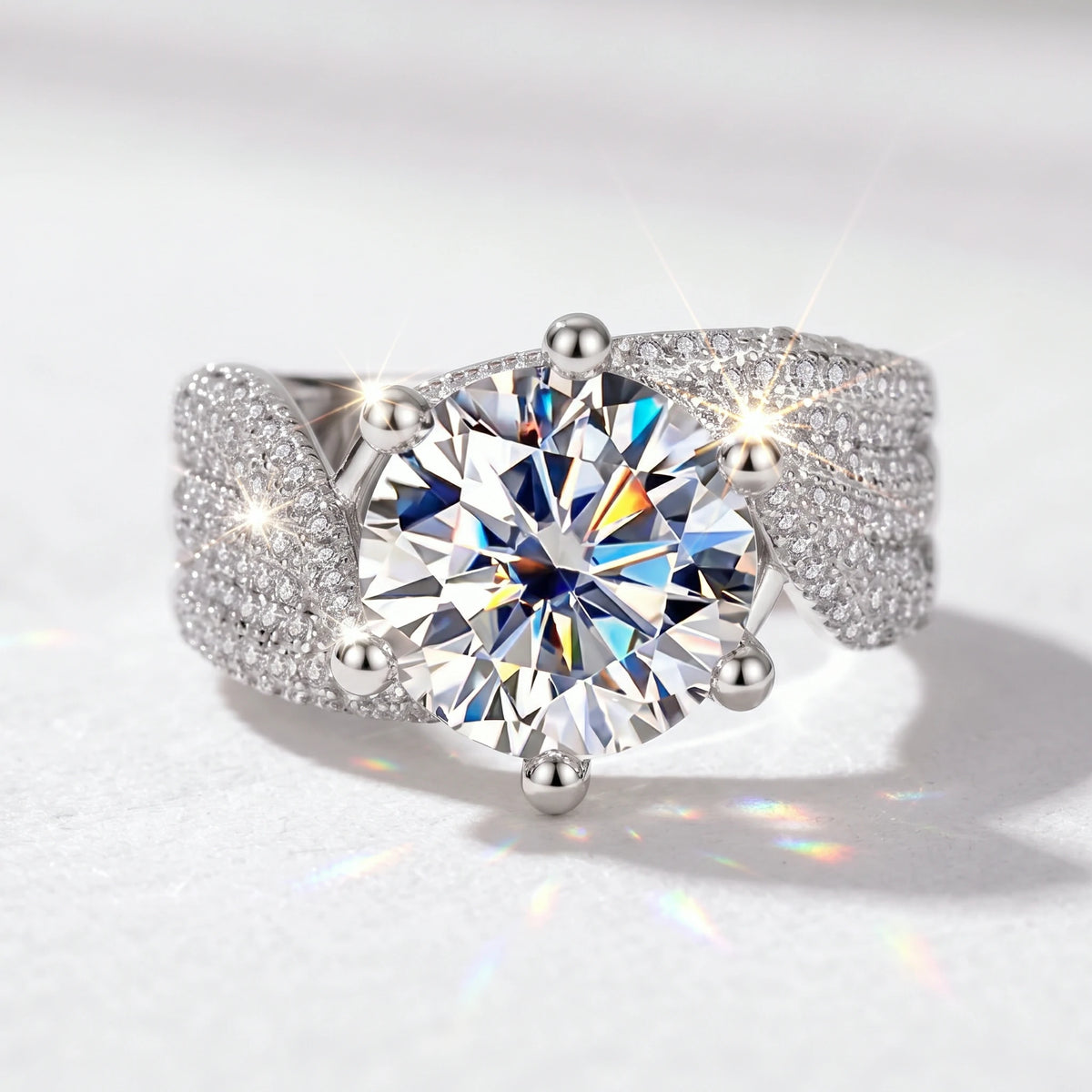Wide Band Moissanite Ring