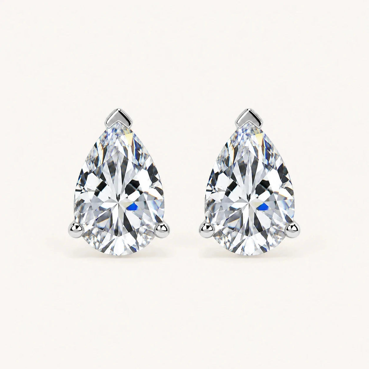 Pear Moissanite Stud Earrings