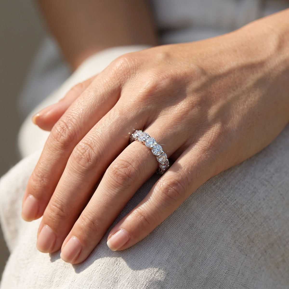 Moissanite Eternity Band