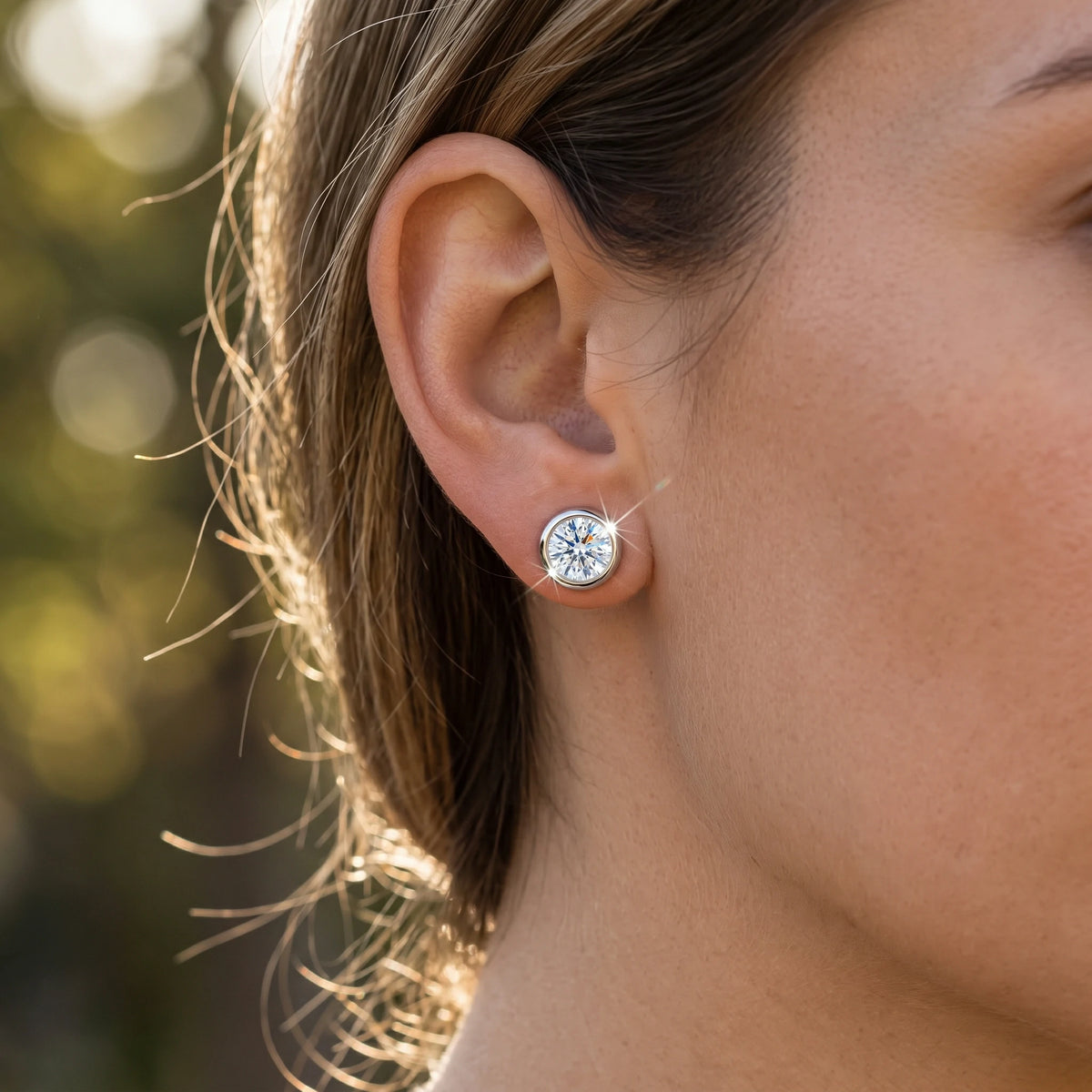 Bubble Moissanite Stud Earrings