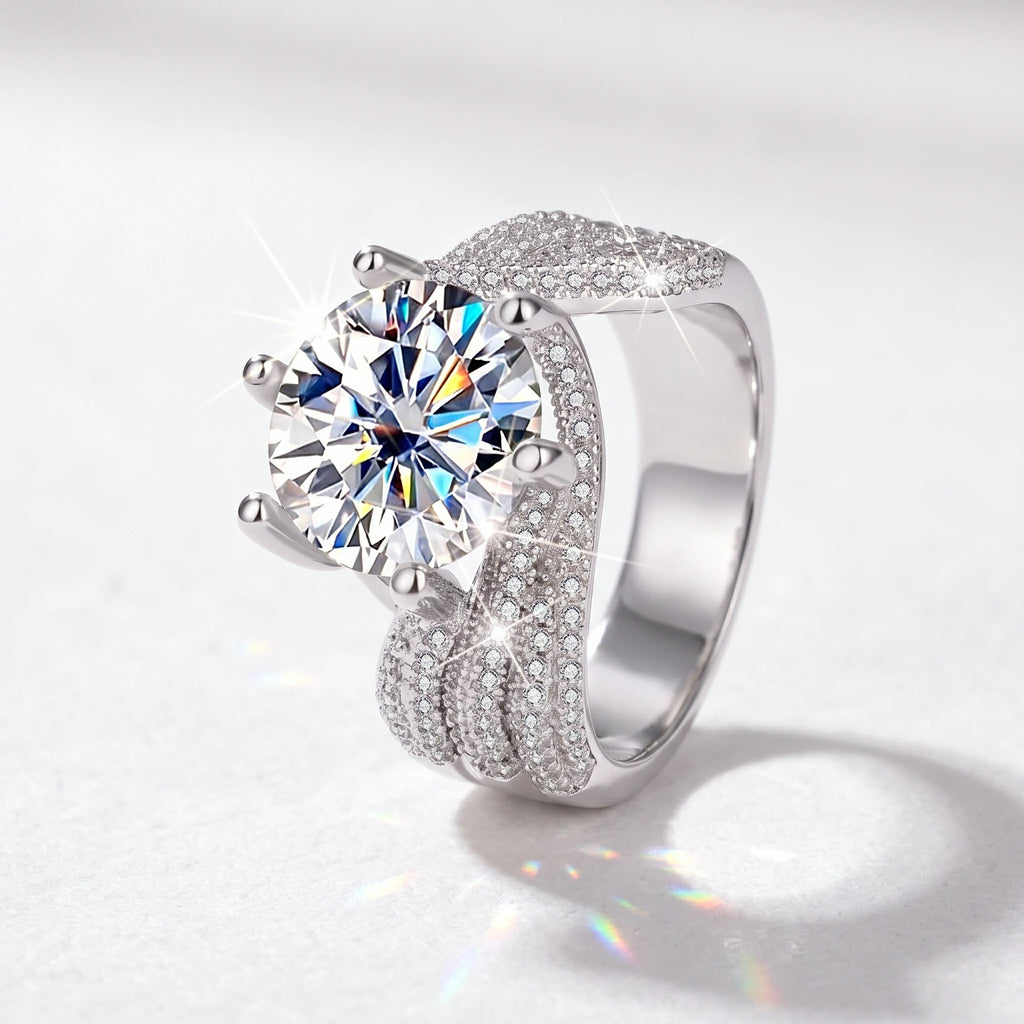 Wide Band Moissanite Ring