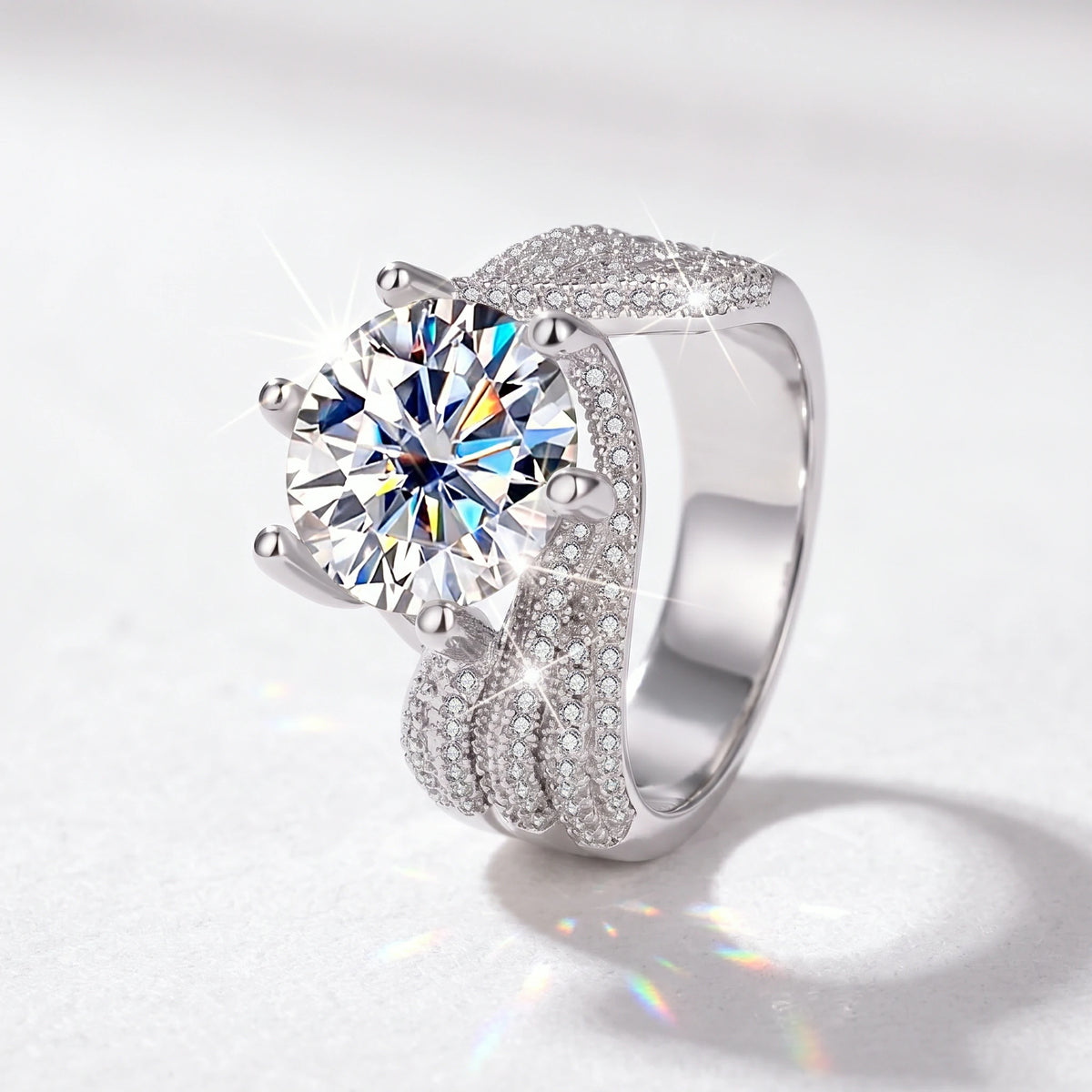 Wide Band Moissanite Ring