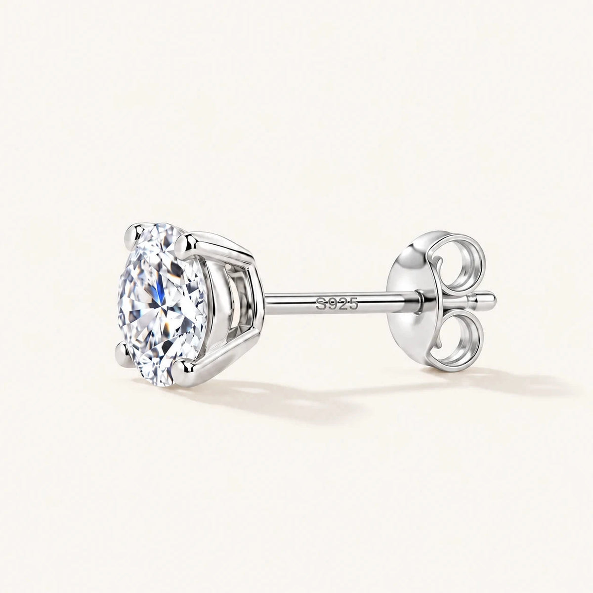 Round Moissanite Stud Earrings