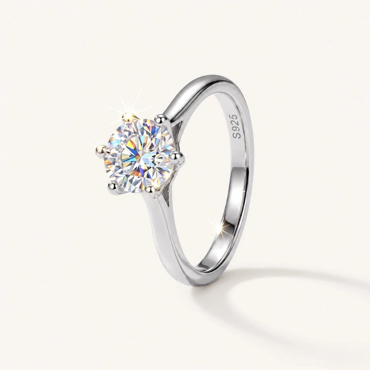 Classic Moissanite Solitaire Ring
