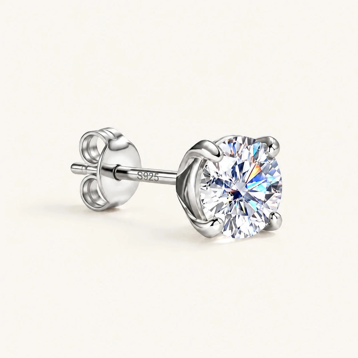 Round Moissanite Stud Earrings