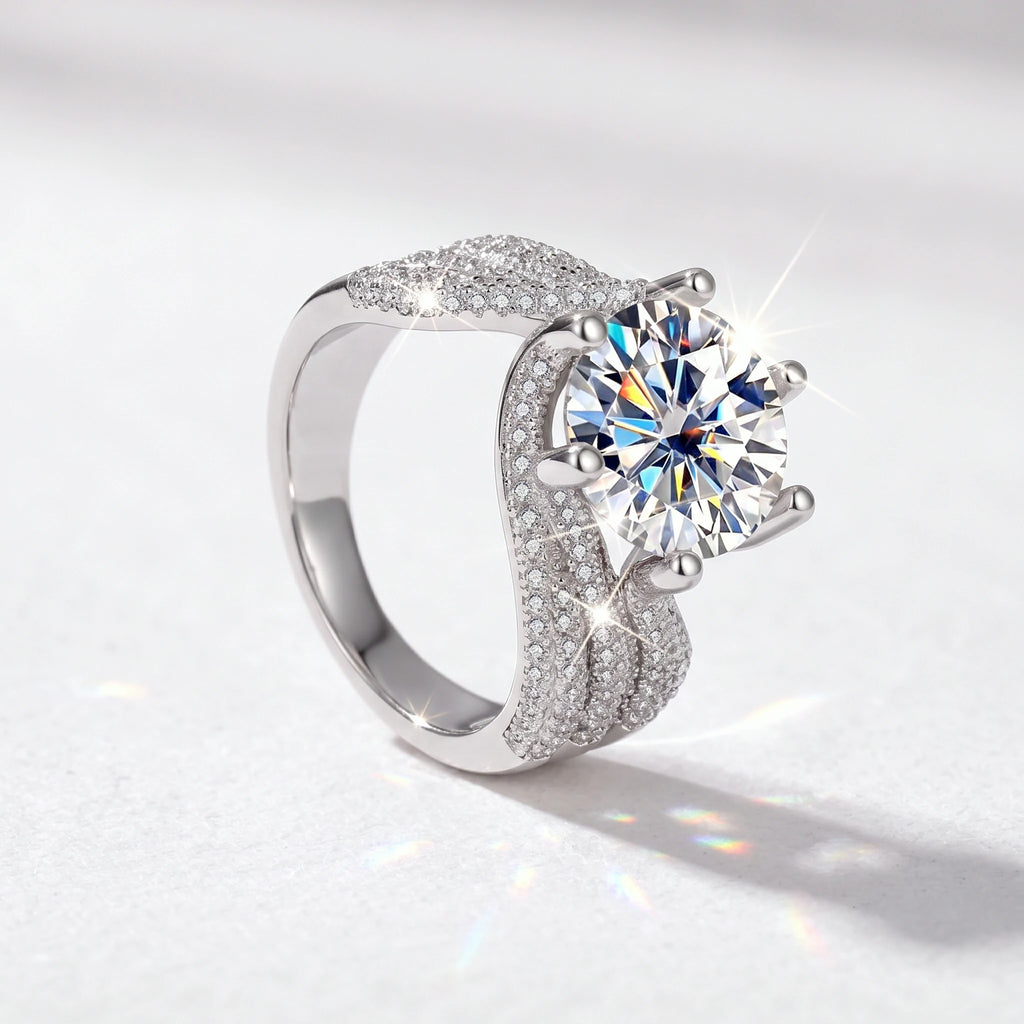 Wide Band Moissanite Ring
