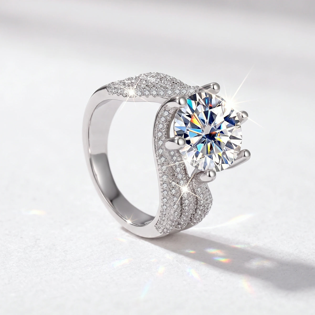 Wide Band Moissanite Ring