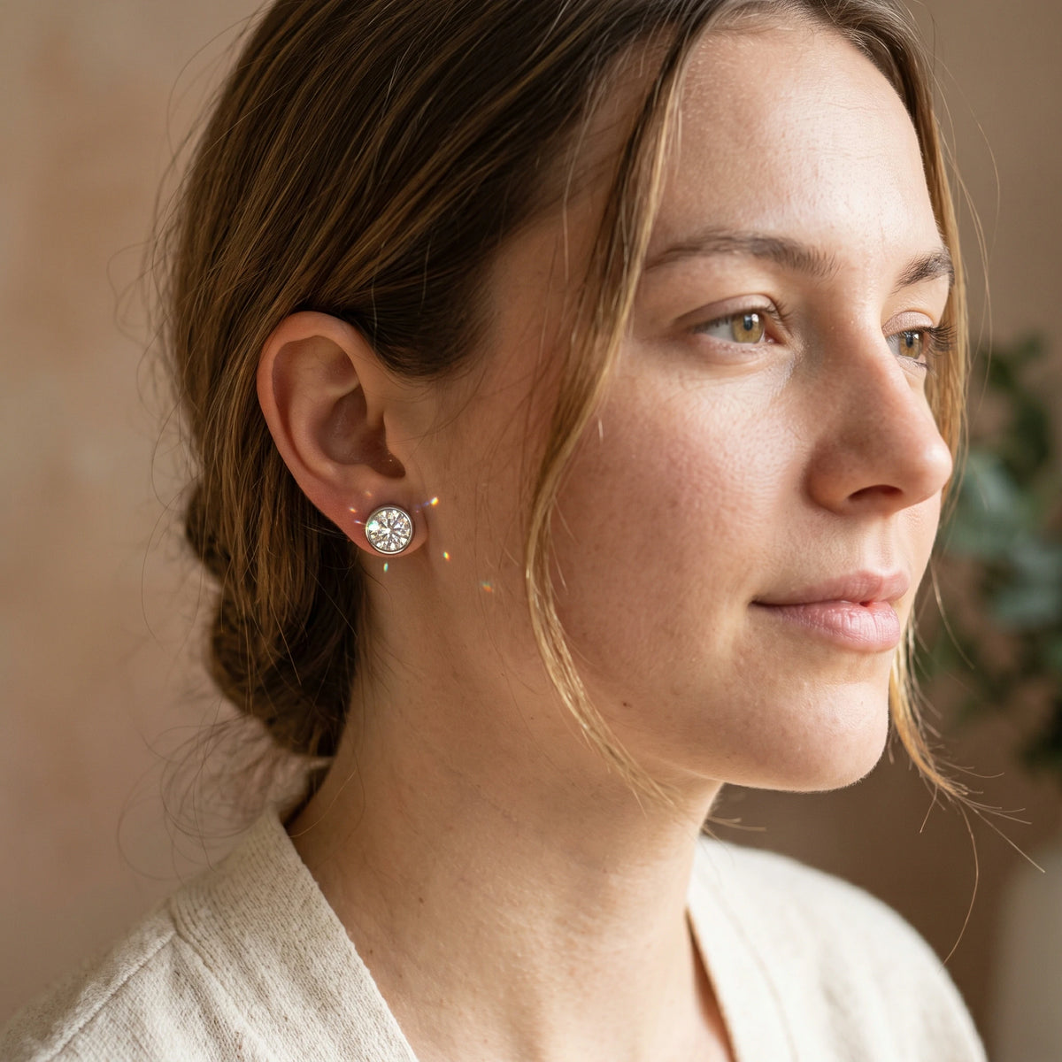 Bubble Moissanite Stud Earrings