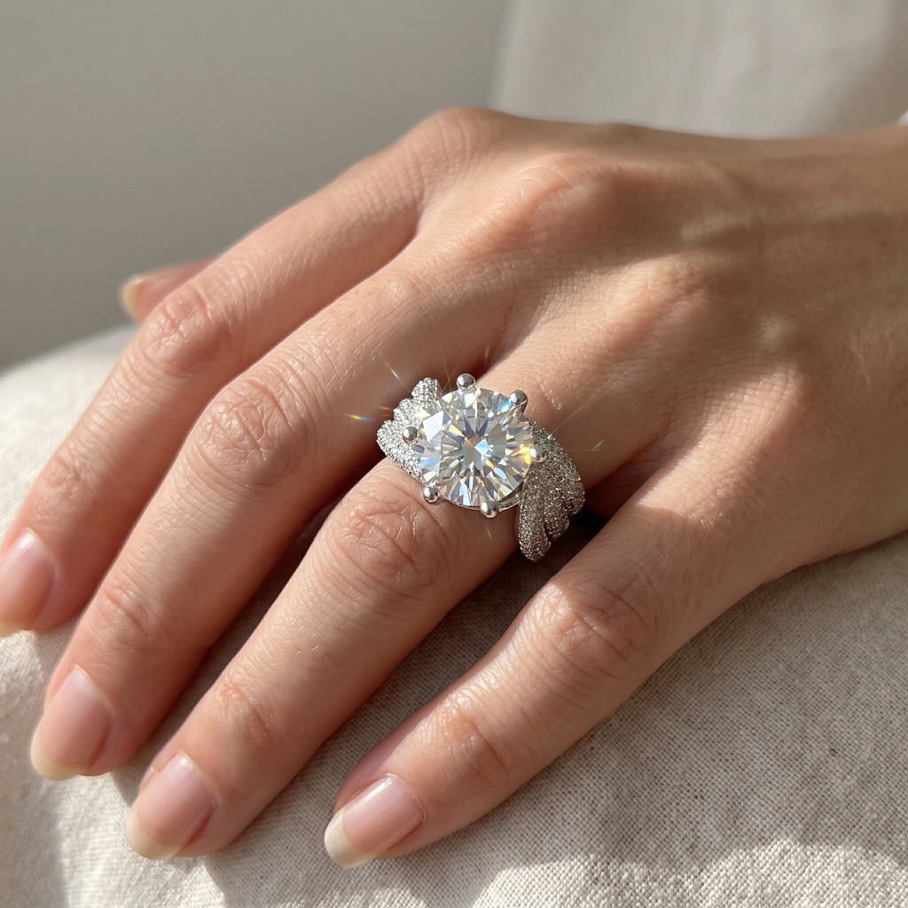 Wide Band Moissanite Ring