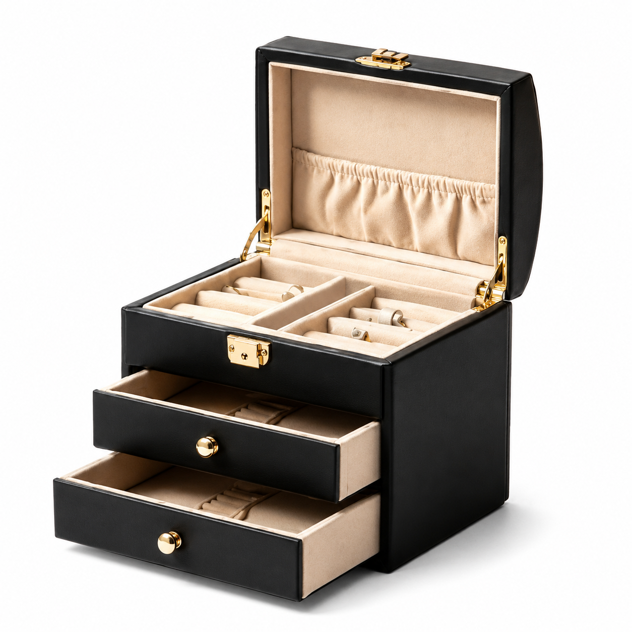 Classic Black Domed Jewelry Box