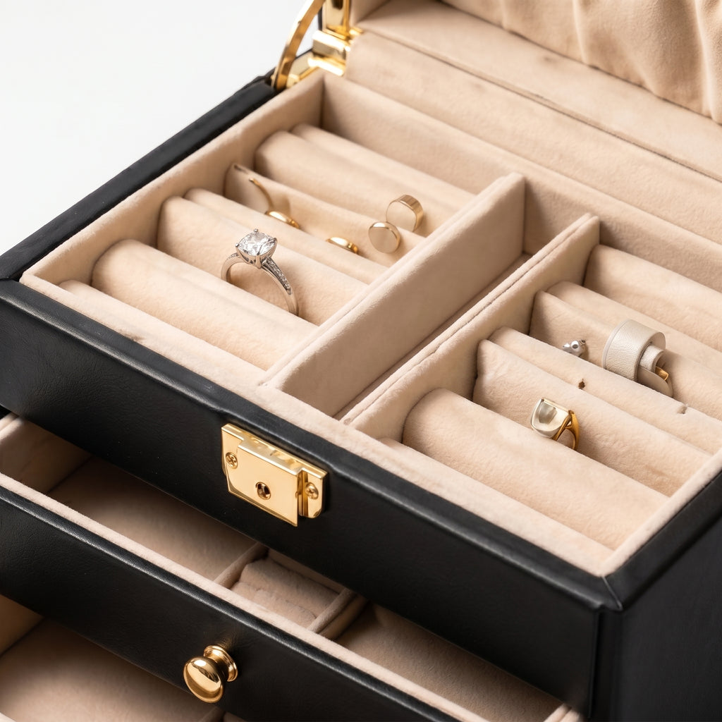 Classic Black Domed Jewelry Box