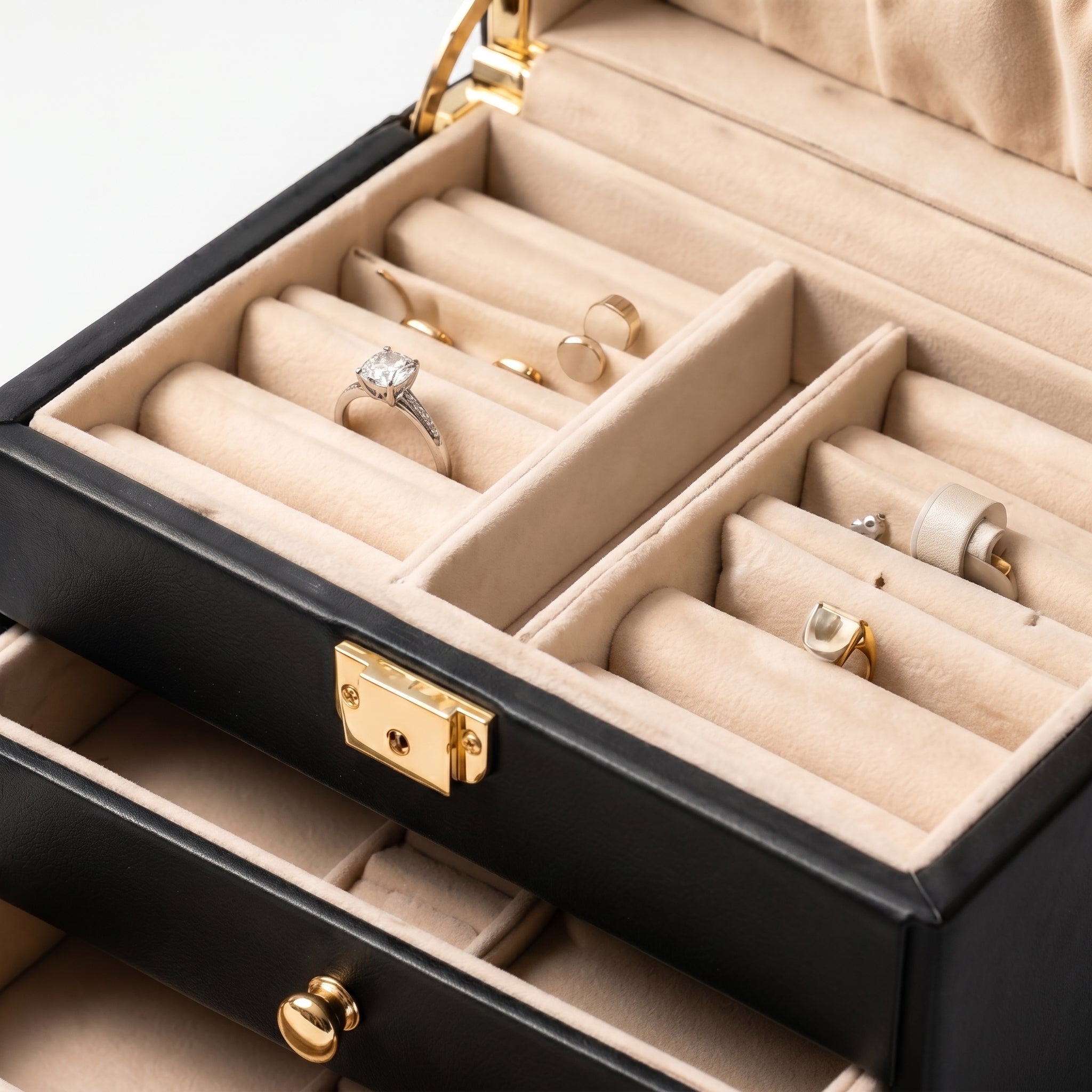 Classic Black Domed Jewelry Box