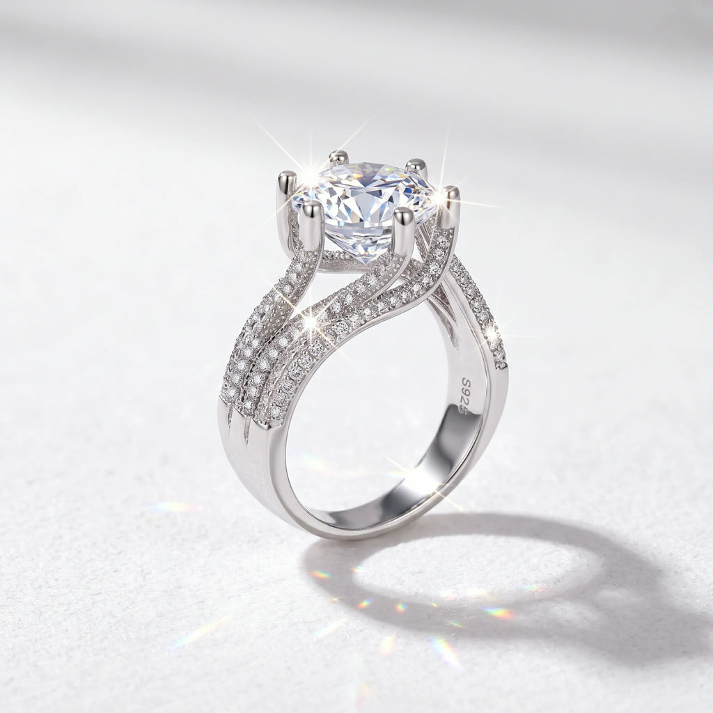 Wide Band Moissanite Ring