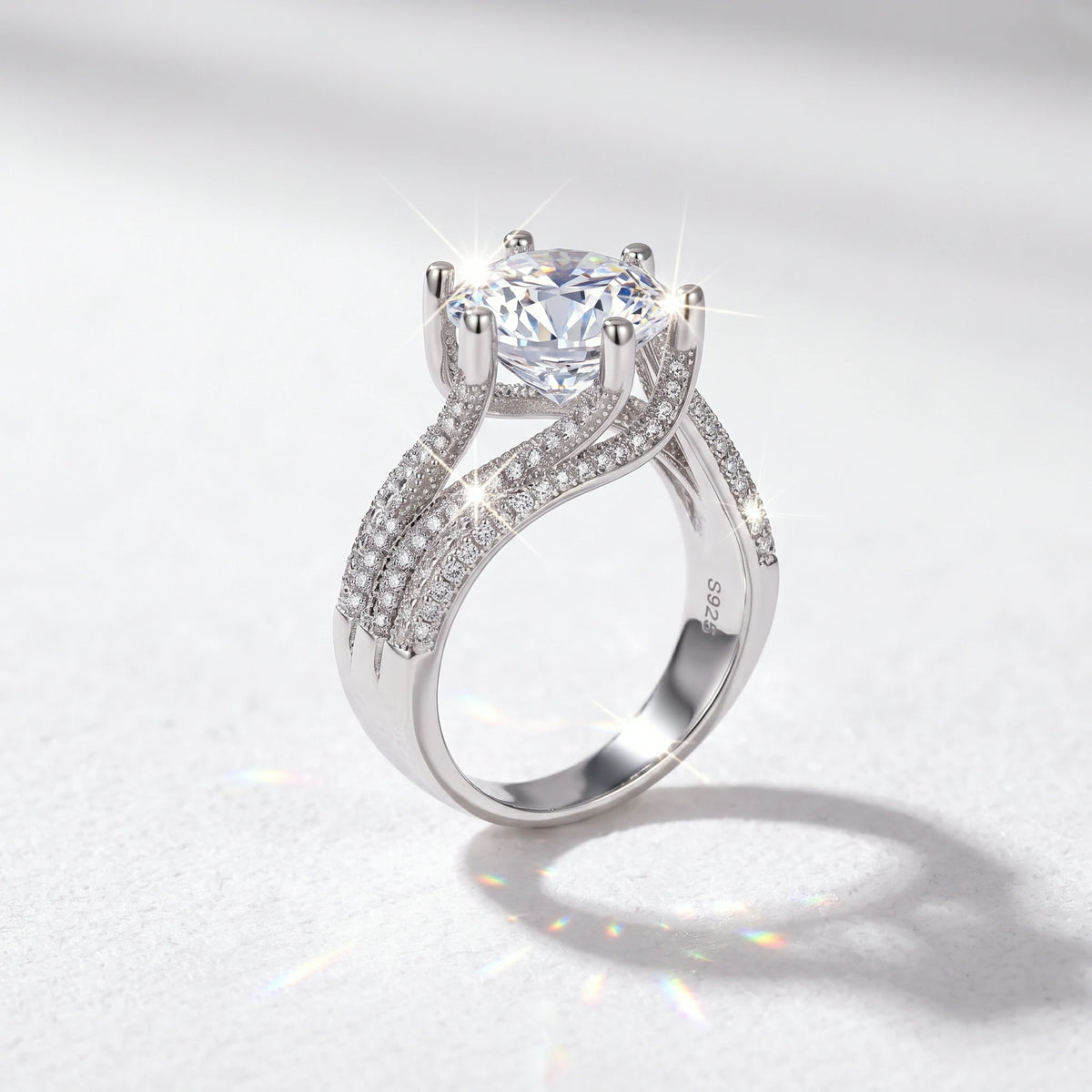 Wide Band Moissanite Ring