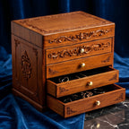 Ornate Carved Wooden Jewelry Armoire