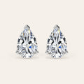 Valletro Pear Moissanite Stud Earrings, silver color, main product view