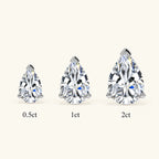 Valletro Pear Moissanite Stud Earrings, silver color, view 10
