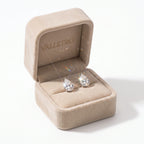 Valletro Pear Moissanite Stud Earrings, silver color, view 8