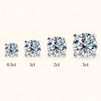 Valletro Round Moissanite Stud Earrings, silver color, view 10