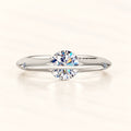 Valletro Rotating Moissanite Ring, silver color, main product view