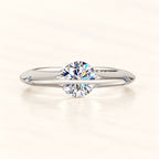 Valletro Rotating Moissanite Ring, silver color, main product view