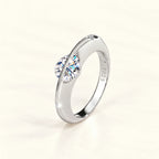 Valletro Rotating Moissanite Ring, silver color, view 3