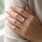 Valletro Rotating Moissanite Ring, silver color, view 4