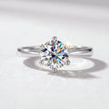 Valletro Classic Moissanite Solitaire Ring, silver color, main product view