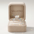 Valletro Classic Moissanite Solitaire Ring, silver color, view 3