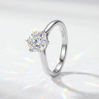 Valletro Classic Moissanite Solitaire Ring, silver color, view 4