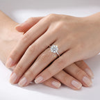 Valletro Classic Moissanite Solitaire Ring, silver color, view 7