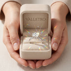 Valletro Classic Moissanite Solitaire Ring, silver color, view 8