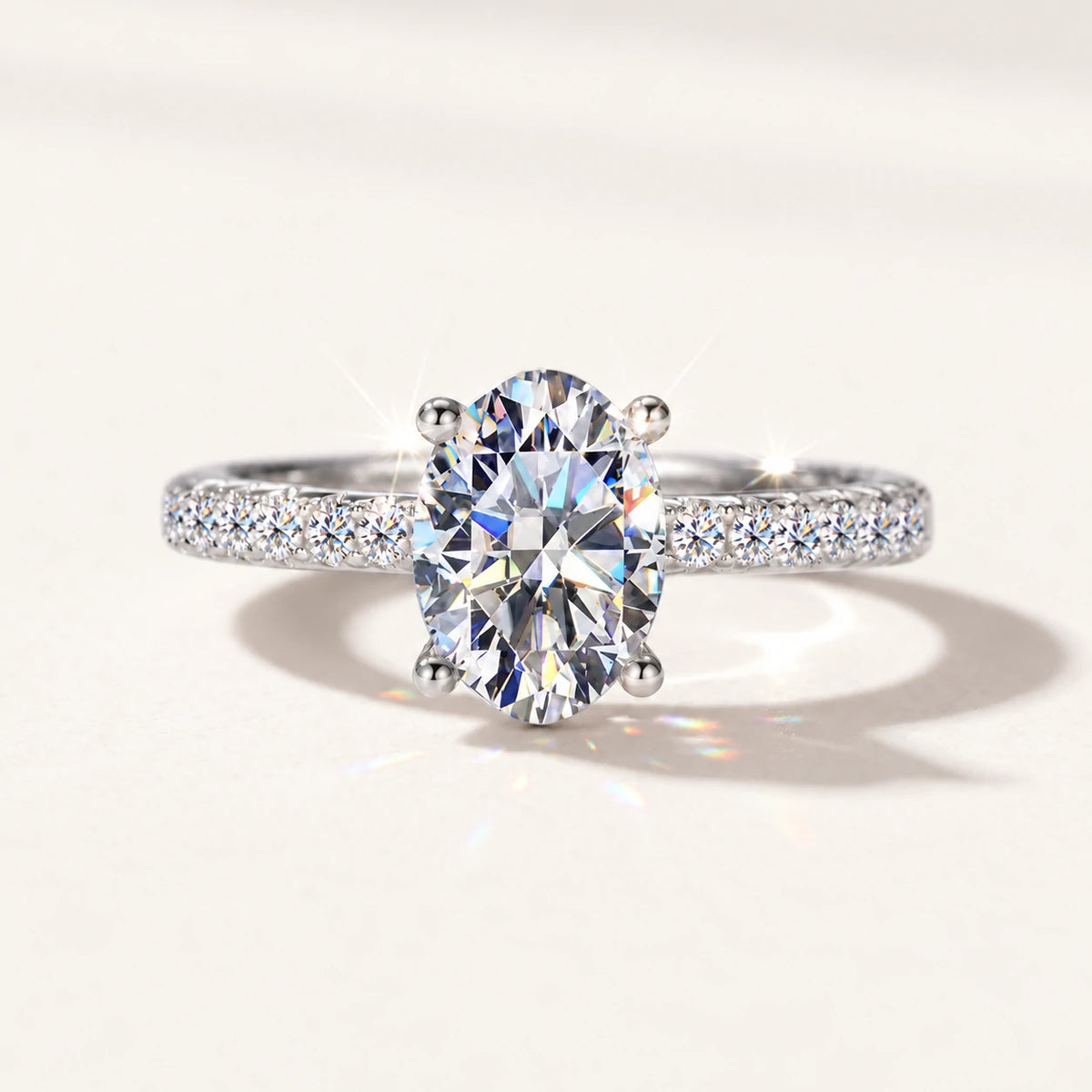 Oval Moissanite Pavé Ring — main product view 1