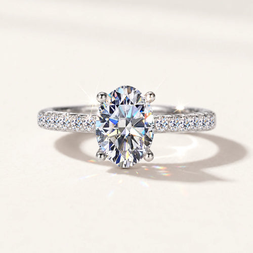 Oval Moissanite Pavé Ring — main product view 1
