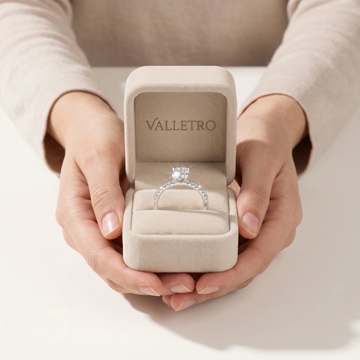 Oval Moissanite Pavé Ring — detail view 4