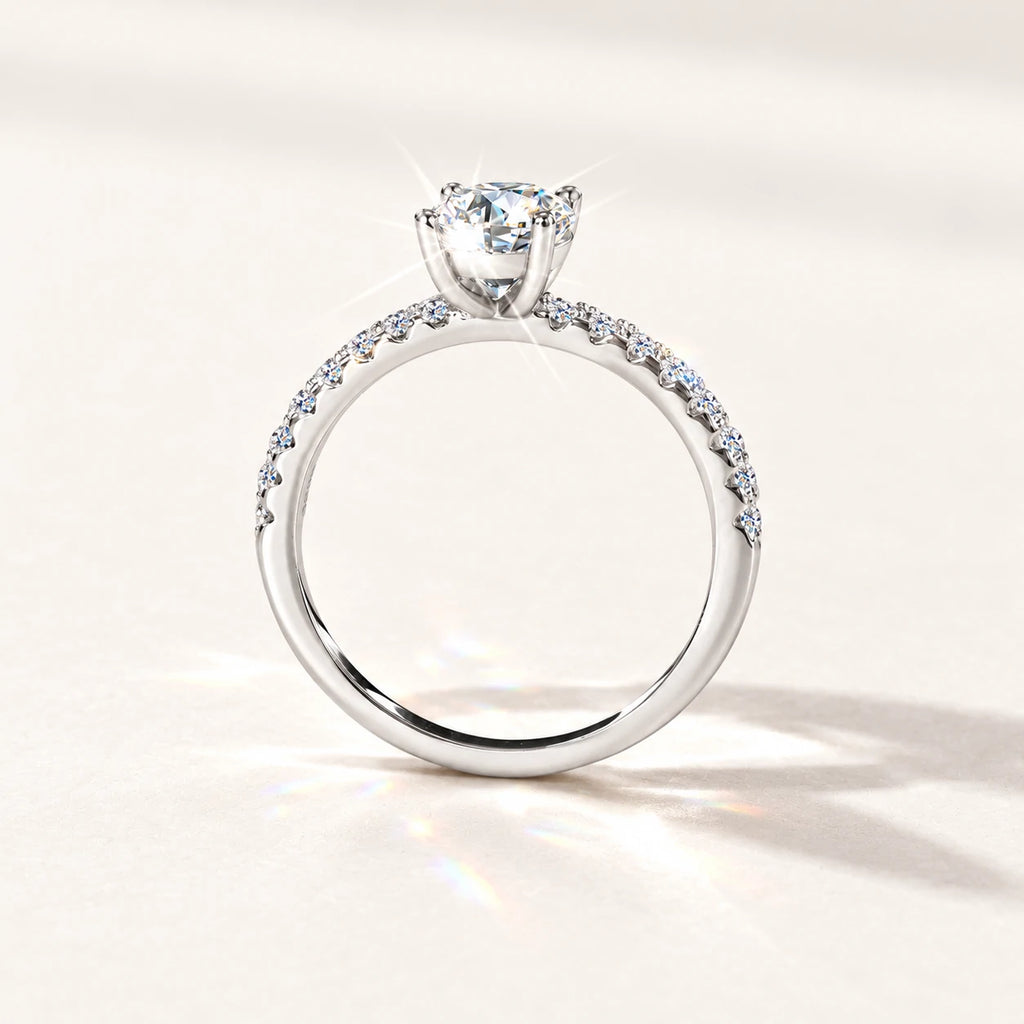 Oval Moissanite Pavé Ring — detail view 5