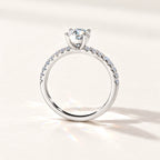 Oval Moissanite Pavé Ring — detail view 5