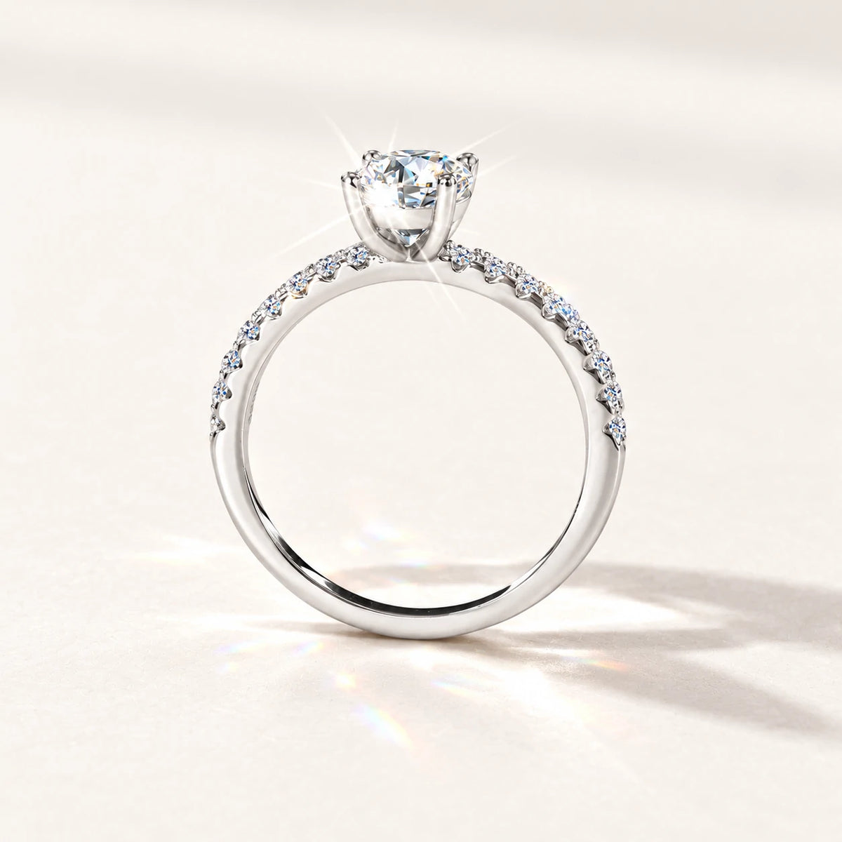 Oval Moissanite Pavé Ring — detail view 5