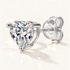 Heart Moissanite Stud Earrings — detail view 3