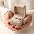 Heart Moissanite Stud Earrings — detail view 4