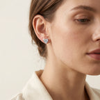 Heart Moissanite Stud Earrings — detail view 5