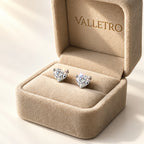 Heart Moissanite Stud Earrings — detail view 8