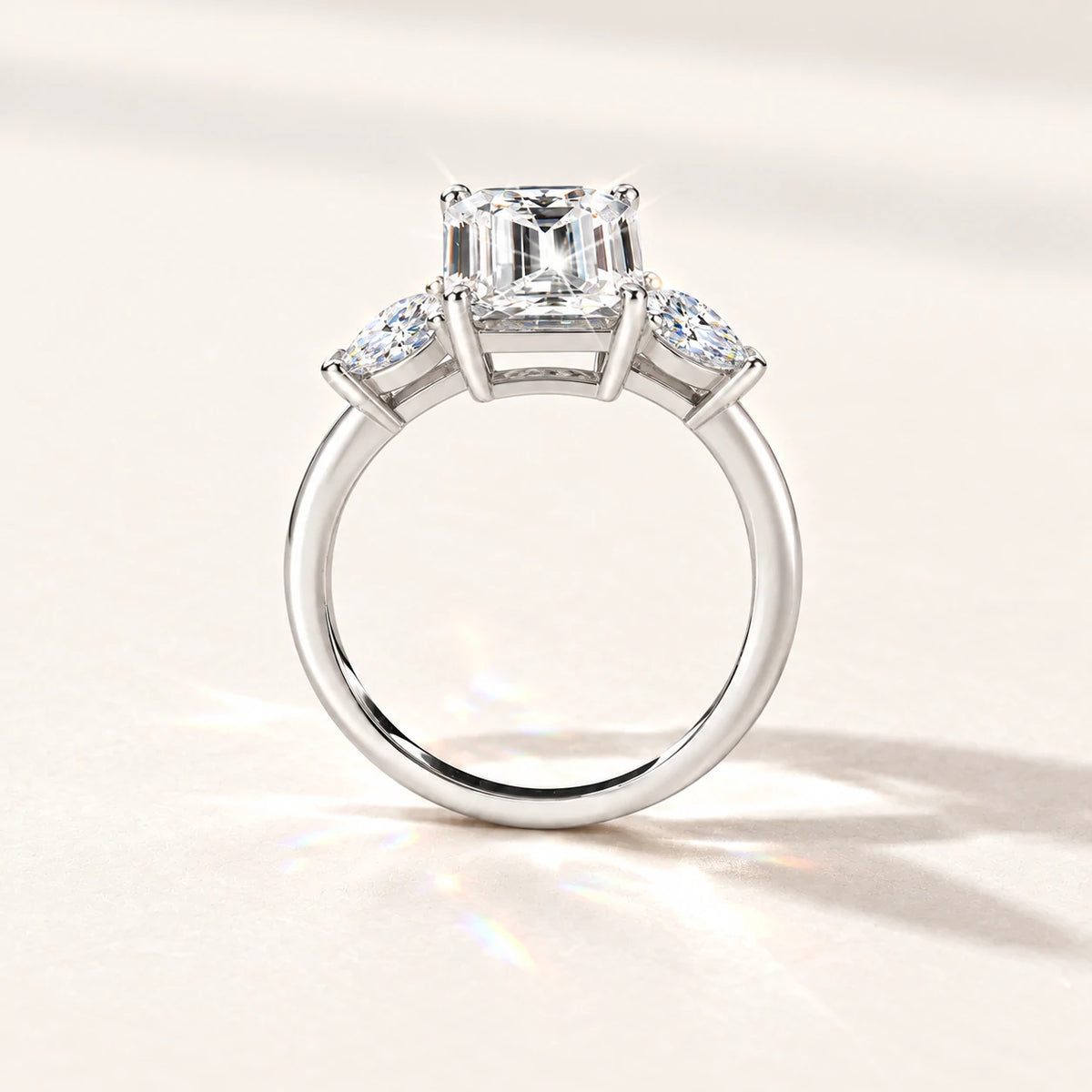 Radiant-Cut Moissanite Statement Ring — detail view 5