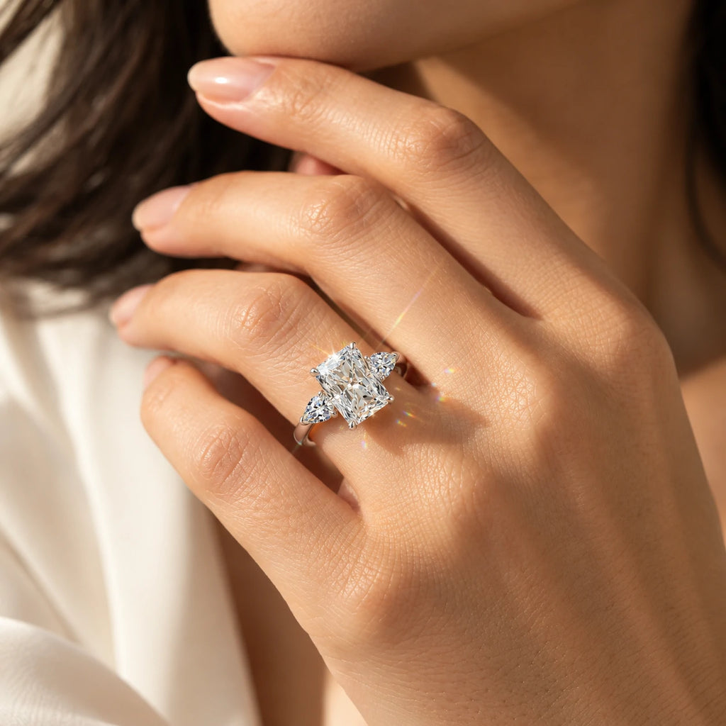 Radiant-Cut Moissanite Statement Ring — detail view 6