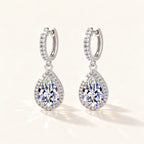 Pear Moissanite Drop Earrings — main product view 1
