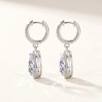 Pear Moissanite Drop Earrings — detail view 3